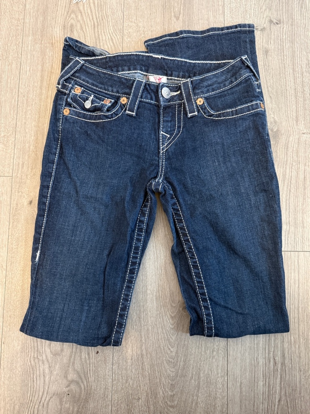 True Religion Dark Indigo Cropped Denim Jeans